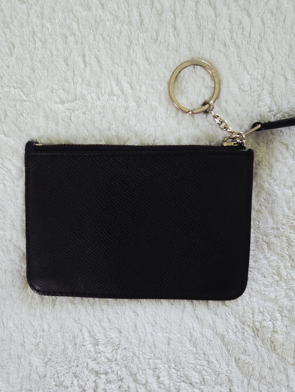 COACH ✨️ Women's Black Leather Zip Card Case with Key Ring - Picture 5 of 13